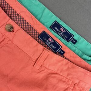 Lot Of 2 Vineyard Vines Island And Club Shorts Men’s Sz 38 Teal And Salmon